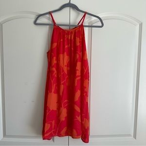 Francesca’s Red and Orange Halter Dress Medium